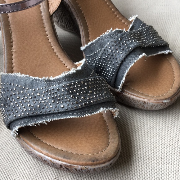 Corkys Gray Wedge Heel 11 - Picture 7 of 8